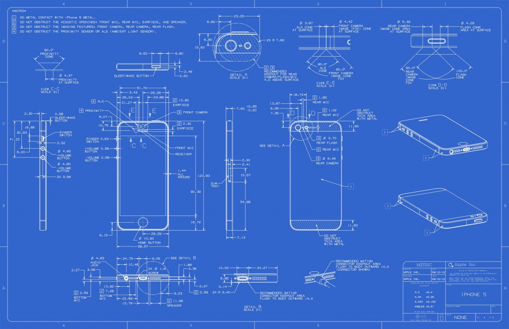 아이폰5 도면 - iPhone5 blueprint